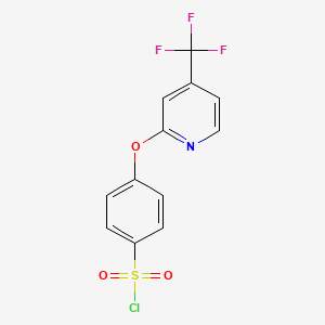 molecular formula C12H7ClF3NO3S B1393531 4-[{4-(三氟甲基)吡啶-2-基}氧基]苯磺酰氯 CAS No. 1227955-11-4