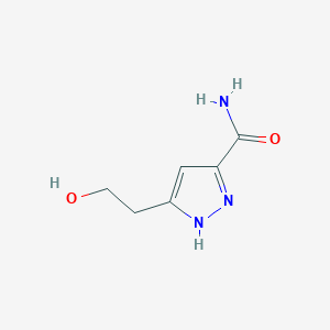 molecular formula C6H9N3O2 B1393540 5-(2-hydroxyethyl)-1H-pyrazole-3-carboxamide CAS No. 1312205-25-6