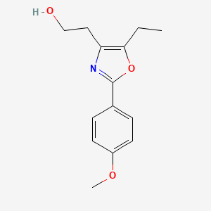 molecular formula C14H17NO3 B13935434 5-Ethyl-2-(4-methoxyphenyl)-4-oxazoleethanol 