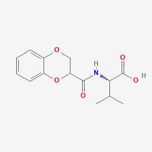 molecular formula C14H17NO5 B1393545 (2S)-2-(2,3-二氢-1,4-苯并二噁英-2-基甲酰胺基)-3-甲基丁酸 CAS No. 1105051-89-5