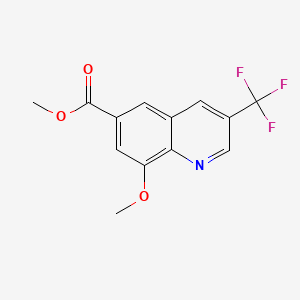 molecular formula C13H10F3NO3 B13935557 Methyl 8-methoxy-3-(trifluoromethyl)-6-quinolinecarboxylate 
