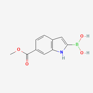 molecular formula C10H10BNO4 B1393557 (6-(甲氧羰基)-1H-吲哚-2-基)硼酸 CAS No. 1150114-47-8