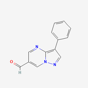 molecular formula C13H9N3O B1393561 3-Phenylpyrazolo[1,5-a]pyrimidine-6-carbaldehyde CAS No. 1160264-05-0