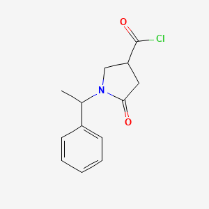 molecular formula C13H14ClNO2 B1393562 5-Oxo-1-(1-phenylethyl)pyrrolidine-3-carbonyl chloride CAS No. 1160264-09-4