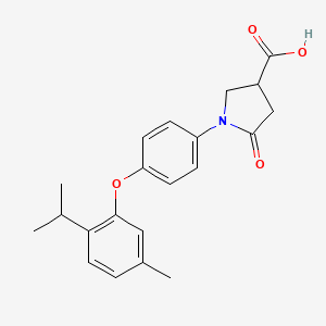 molecular formula C21H23NO4 B1393563 1-[4-(2-Isopropyl-5-methylphenoxy)phenyl]-5-oxopyrrolidine-3-carboxylic acid CAS No. 899762-66-4
