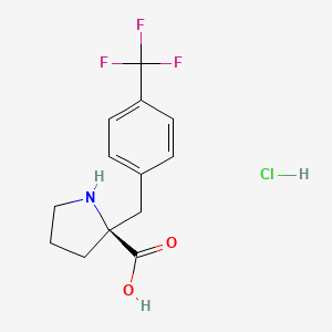 molecular formula C13H15ClF3NO2 B1393567 (S)-2-(4-(Trifluoromethyl)benzyl)pyrrolidine-2-carboxylic acid hydrochloride CAS No. 1217861-80-7