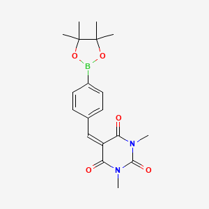 molecular formula C19H23BN2O5 B1393568 1,3-Dimethyl-5-[4-(4,4,5,5-tetramethyl-[1,3,2]dioxaborolan-2-yl)-benzylidene]-pyrimidine-2,4,6-trione CAS No. 1218790-48-7