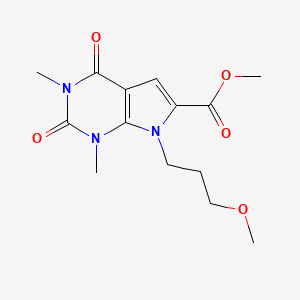 molecular formula C14H19N3O5 B1393569 methyl 7-(3-methoxypropyl)-1,3-dimethyl-2,4-dioxo-2,3,4,7-tetrahydro-1H-pyrrolo[2,3-d]pyrimidine-6-carboxylate CAS No. 1086386-38-0