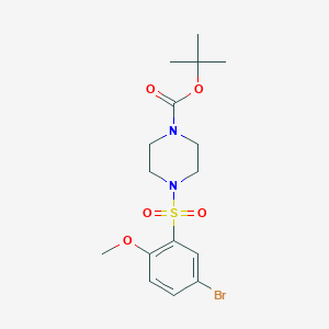 molecular formula C16H23BrN2O5S B1393570 Tert-butyl 4-((5-bromo-2-methoxyphenyl)sulfonyl)piperazine-1-carboxylate CAS No. 1628016-44-3