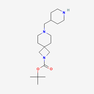 molecular formula C18H33N3O2 B13935709 Tert-butyl 7-(piperidin-4-ylmethyl)-2,7-diazaspiro[3.5]nonane-2-carboxylate 