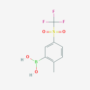 molecular formula C8H8BF3O4S B1393574 2-Methyl-5-(trifluoromethylsulfonyl)phenylboronic acid CAS No. 1150114-49-0