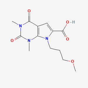 molecular formula C13H17N3O5 B1393577 7-(3-methoxypropyl)-1,3-dimethyl-2,4-dioxo-2,3,4,7-tetrahydro-1H-pyrrolo[2,3-d]pyrimidine-6-carboxylic acid CAS No. 1086386-36-8