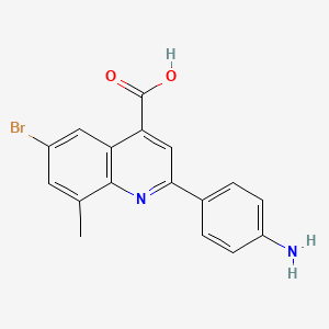 molecular formula C17H13BrN2O2 B1393578 2-(4-氨基苯基)-6-溴-8-甲基喹啉-4-羧酸 CAS No. 1160264-26-5