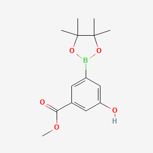 molecular formula C14H19BO5 B1393581 Methyl 3-hydroxy-5-(4,4,5,5-tetramethyl-1,3,2-dioxaborolan-2-yl)benzoate CAS No. 1004294-79-4