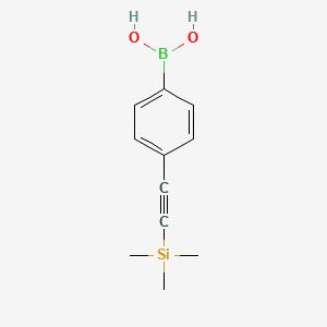 molecular formula C11H15BO2Si B1393582 (4-((三甲基甲硅烷基)乙炔基)苯基)硼酸 CAS No. 630127-51-4