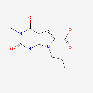molecular formula C13H17N3O4 B1393583 methyl 1,3-dimethyl-2,4-dioxo-7-propyl-2,3,4,7-tetrahydro-1H-pyrrolo[2,3-d]pyrimidine-6-carboxylate CAS No. 1086386-30-2