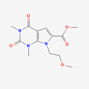 molecular formula C13H17N3O5 B1393589 methyl 7-(2-methoxyethyl)-1,3-dimethyl-2,4-dioxo-2,3,4,7-tetrahydro-1H-pyrrolo[2,3-d]pyrimidine-6-carboxylate CAS No. 1086386-34-6