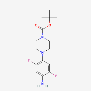 molecular formula C15H21F2N3O2 B13935908 Tert-butyl 4-(4-amino-2,5-difluorophenyl)piperazine-1-carboxylate 