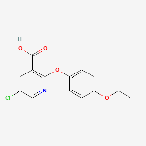 molecular formula C14H12ClNO4 B1393592 5-Chloro-2-(4-ethoxyphenoxy)nicotinic acid CAS No. 1228551-82-3