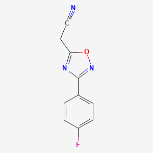 molecular formula C10H6FN3O B1393593 [3-(4-Fluorophenyl)-1,2,4-oxadiazol-5-yl]acetonitrile CAS No. 931723-59-0