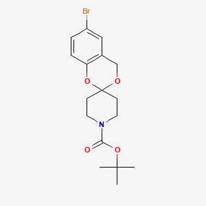molecular formula C17H22BrNO4 B1393597 叔丁基 6-溴-4H-螺[苯并[d][1,3]二噁英-2,4'-哌啶]-1'-羧酸盐 CAS No. 895525-73-2