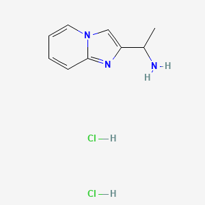 molecular formula C9H13Cl2N3 B1393598 1-(Imidazo[1,2-a]pyridin-2-yl)ethanamine dihydrochloride CAS No. 1266689-40-0