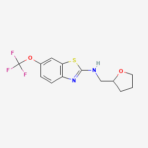 molecular formula C13H13F3N2O2S B1393599 N-((tetrahydrofuran-2-yl)methyl)-6-(trifluoromethoxy)benzo[d]thiazol-2-amine CAS No. 1251544-50-9