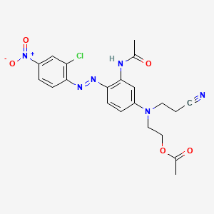 molecular formula C21H21ClN6O5 B13936011 Acetamide, N-[5-[[2-(acetyloxy)ethyl](2-cyanoethyl)amino]-2-[(2-chloro-4-nitrophenyl)azo]phenyl]- CAS No. 61931-39-3