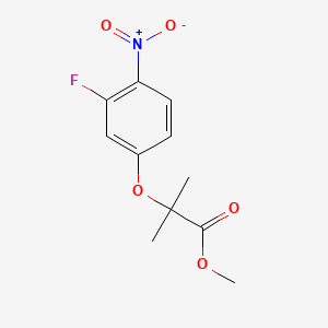 molecular formula C11H12FNO5 B13936035 Methyl 2-(3-fluoro-4-nitrophenoxy)-2-methylpropanoate 