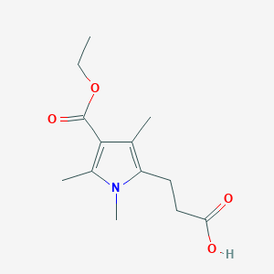 molecular formula C13H19NO4 B1393605 3-[4-(Ethoxycarbonyl)-1,3,5-trimethyl-1H-pyrrol-2-yl]propanoic acid CAS No. 1283390-40-8