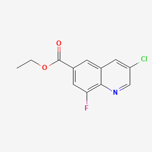 molecular formula C12H9ClFNO2 B13936067 Ethyl 3-chloro-8-fluoroquinoline-6-carboxylate 