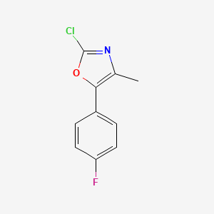 molecular formula C10H7ClFNO B13936072 2-Chloro-5-(4-fluorophenyl)-4-methyl-1,3-oxazole 