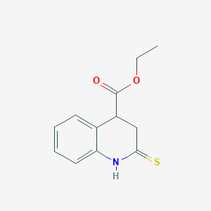 molecular formula C12H13NO2S B1393611 2-硫代氧杂-1,2,3,4-四氢喹啉-4-甲酸乙酯 CAS No. 1291486-25-3