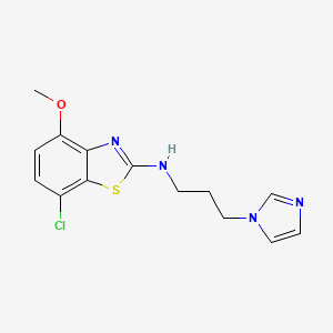 molecular formula C14H15ClN4OS B1393612 N-(3-(1H-imidazol-1-yl)propyl)-7-chloro-4-methoxybenzo[d]thiazol-2-amine CAS No. 1286728-44-6