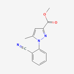 molecular formula C13H11N3O2 B1393616 methyl 1-(2-cyanophenyl)-5-methyl-1H-pyrazole-3-carboxylate CAS No. 1272756-57-6