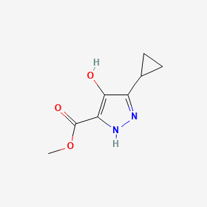 molecular formula C8H10N2O3 B13936163 Methyl 5-cyclopropyl-4-hydroxy-1H-pyrazole-3-carboxylate 
