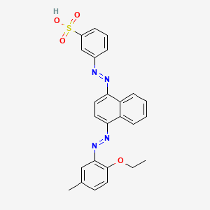 molecular formula C25H22N4O4S B13936178 Benzenesulfonic acid, 3-[[4-[(2-ethoxy-5-methylphenyl)azo]-1-naphthalenyl]azo]- CAS No. 52695-54-2