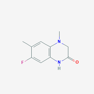 molecular formula C10H11FN2O B1393619 7-Fluoro-4,6-dimethyl-1,2,3,4-tetrahydroquinoxalin-2-one CAS No. 1261079-57-5