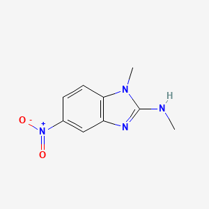 molecular formula C9H10N4O2 B1393621 N,1-dimethyl-5-nitro-1H-1,3-benzodiazol-2-amine CAS No. 596130-84-6