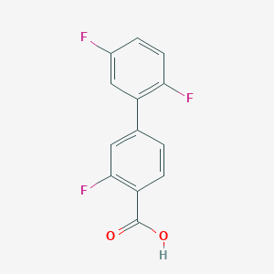 molecular formula C13H7F3O2 B1393625 4-(2,5-Difluorophenyl)-2-fluorobenzoic acid CAS No. 1184513-36-7