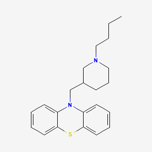 molecular formula C22H28N2S B13936253 Phenothiazine, 10-((N-butyl-3-piperidyl)methyl)- CAS No. 63833-97-6