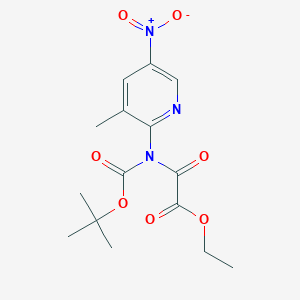 B1393626 Ethyl [(tert-butoxycarbonyl)(3-methyl-5-nitropyridin-2-yl)amino](oxo)acetate CAS No. 1283402-63-0