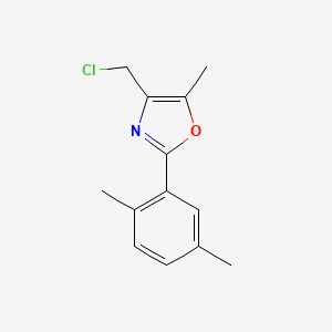 molecular formula C13H14ClNO B1393627 4-(Chloromethyl)-2-(2,5-dimethylphenyl)-5-methyl-1,3-oxazole CAS No. 1283892-96-5