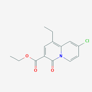 molecular formula C14H14ClNO3 B139363 Ethyl 8-chloro-1-ethyl-4-oxo-4H-quinolizine-3-carboxylate CAS No. 139179-03-6