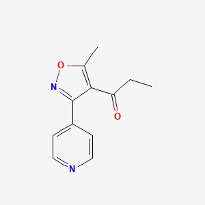 molecular formula C12H12N2O2 B1393630 1-(5-Methyl-3-(pyridin-4-yl)isoxazol-4-yl)propan-1-one CAS No. 1291486-10-6