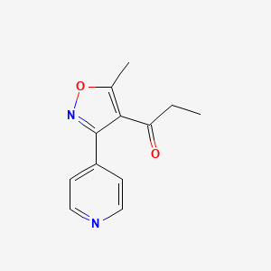 molecular formula C12H12N2O2 B1393630 1-(5-Methyl-3-pyridin-4-ylisoxazol-4-yl)-propan-1-one CAS No. 1291486-10-6