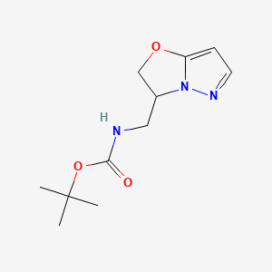 molecular formula C11H17N3O3 B13936359 tert-Butyl ((2,3-dihydropyrazolo[5,1-b]oxazol-3-yl)methyl)carbamate 