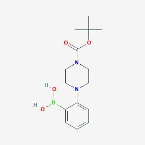 molecular formula C15H23BN2O4 B1393636 2-[4-(叔丁氧羰基)哌嗪-1-基]苯硼酸 CAS No. 915770-01-3