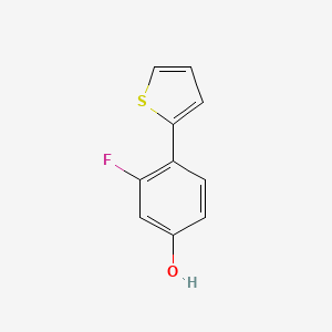 molecular formula C10H7FOS B1393637 3-Fluoro-4-(thiophen-2-YL)phenol CAS No. 1261963-39-6