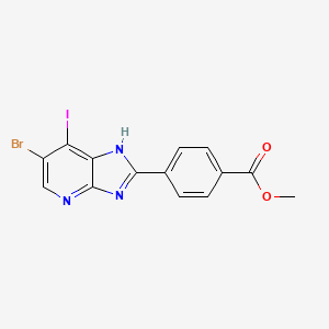 molecular formula C14H9BrIN3O2 B13936406 Methyl 4-(6-bromo-7-iodo-3H-imidazo[4,5-b]pyridin-2-yl)benzoate 